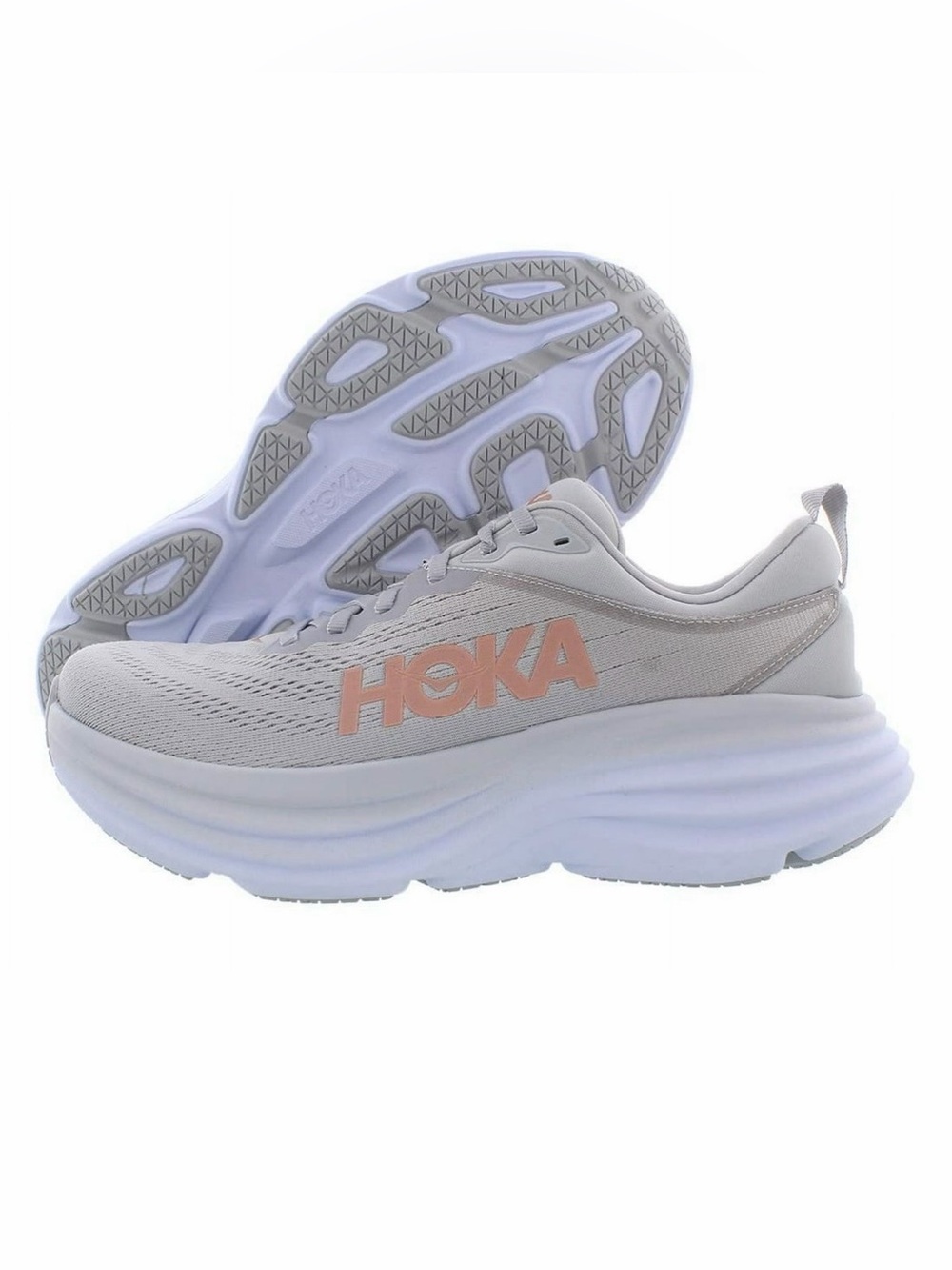 Hoka Bondi 8 Running Shoes Harbor Mist Lunar Rock